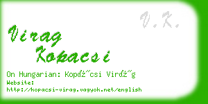 virag kopacsi business card